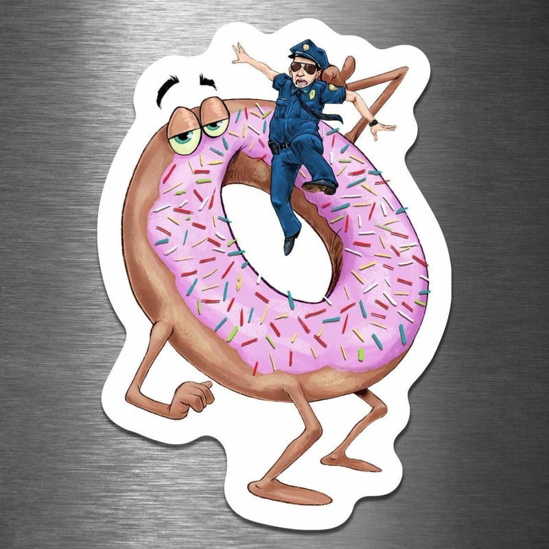 Donut Eating a Cop - Vinyl Sticker - Dan Pearce Sticker Shop