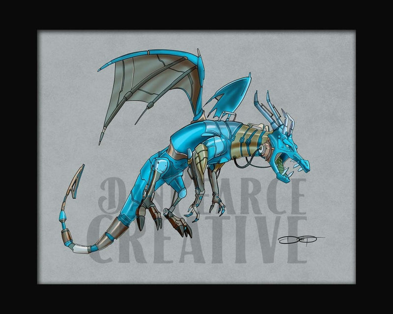 Dragon Robot Fine Art Print Created - Dan Pearce Sticker Shop