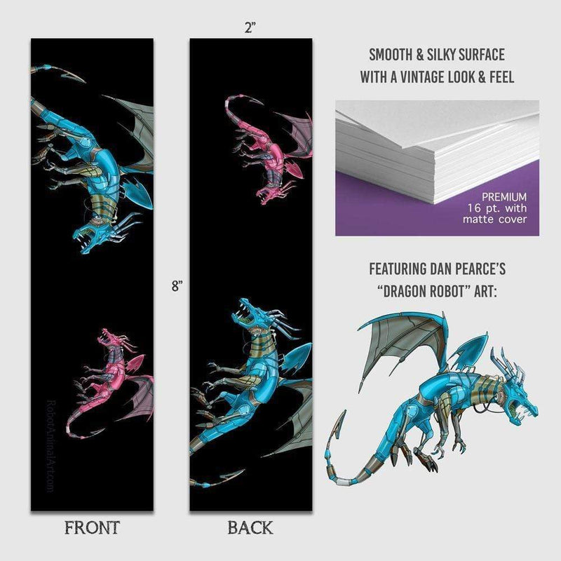 Dragon Robot - Premium Bookmark - Dan Pearce Sticker Shop