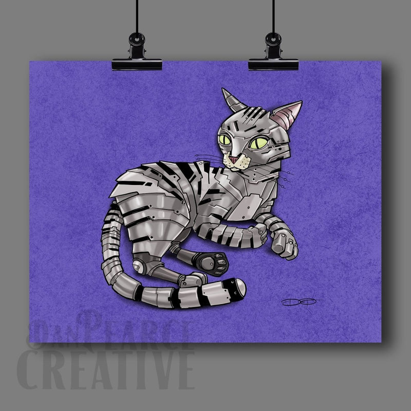 "Egyptian Mau" Robot Cat Fine Art Print - Dan Pearce Sticker Shop