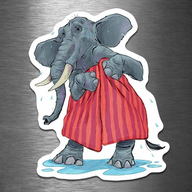 Elephant in a Bath Towel - Vinyl Sticker - Dan Pearce Sticker Shop