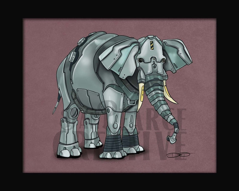 Elephant Robot Fine Art Print - Dan Pearce Sticker Shop