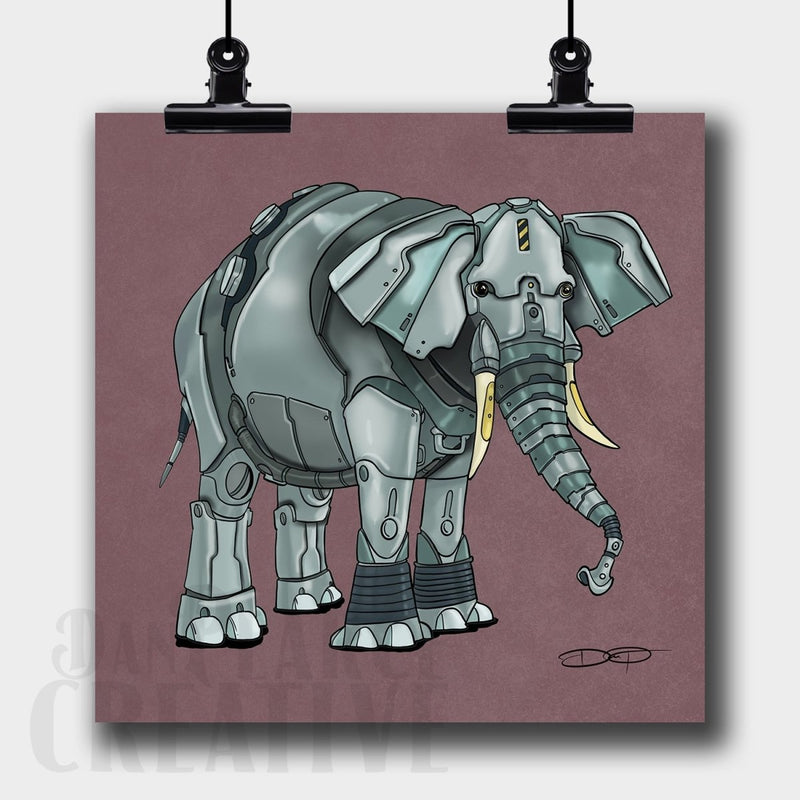 Elephant Robot Fine Art Print - Dan Pearce Sticker Shop