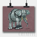 Elephant Robot Fine Art Print - Dan Pearce Sticker Shop