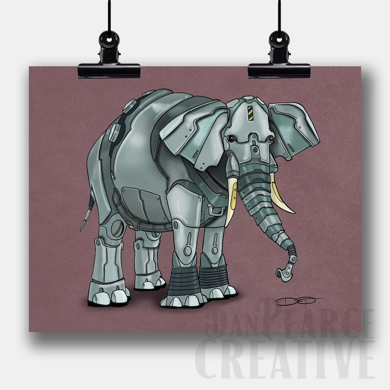 Elephant Robot Fine Art Print - Dan Pearce Sticker Shop