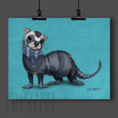Ferret Robot Fine Art Print - Dan Pearce Sticker Shop