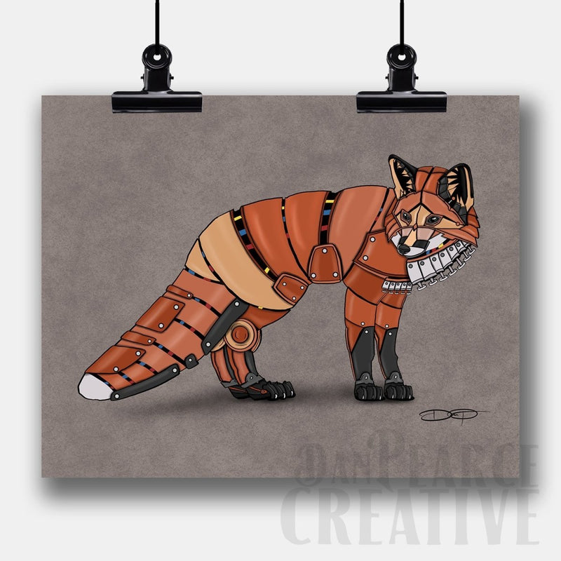 Fox Robot Fine Art Print - Dan Pearce Sticker Shop