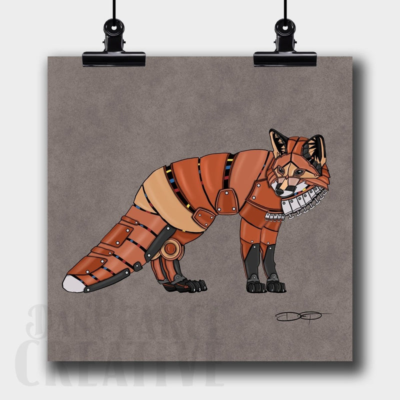 Fox Robot Fine Art Print - Dan Pearce Sticker Shop