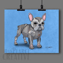 French Bulldog Robot Dog Fine Art Print - Dan Pearce Sticker Shop