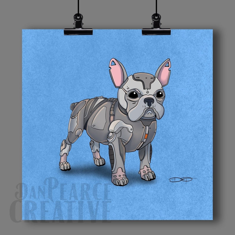 French Bulldog Robot Dog Fine Art Print - Dan Pearce Sticker Shop