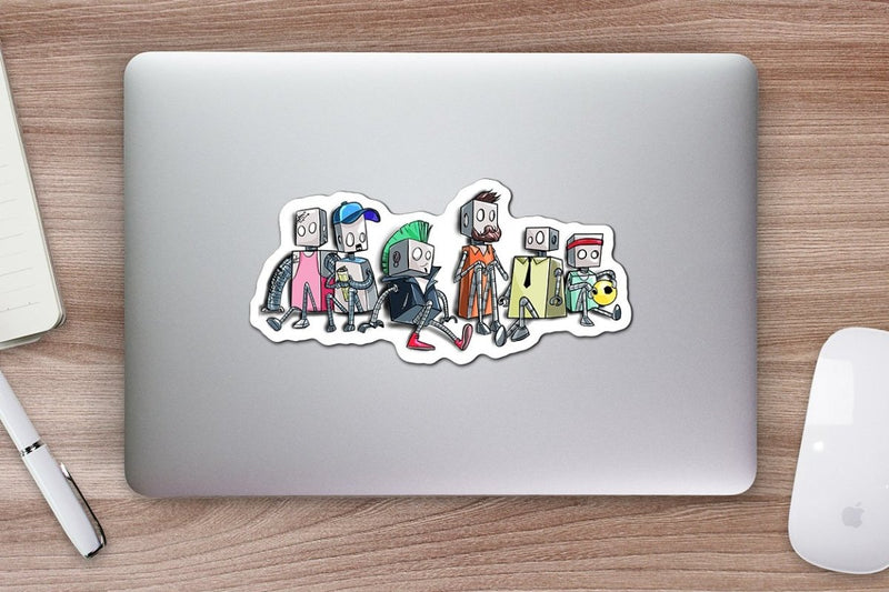 FRIENDS! Robots - Premium Sticker - Dan Pearce Sticker Shop