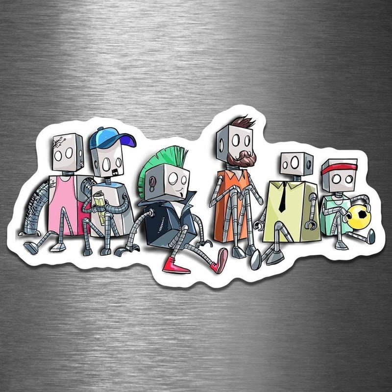 FRIENDS! Robots - Vinyl Sticker - Dan Pearce Sticker Shop