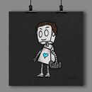 Gamer Adorable Robot Fine Art Print - Dan Pearce Sticker Shop