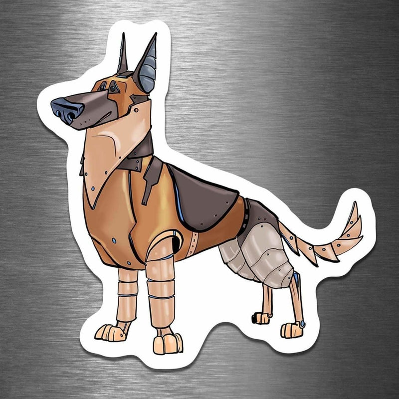 German Shepherd Dog Robot - Vinyl Sticker - Dan Pearce Sticker Shop