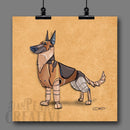 German Shepherd Robot Dog Fine Art Print - Dan Pearce Sticker Shop