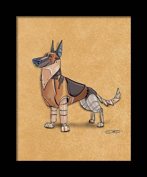 German Shepherd Robot Dog Fine Art Print - Dan Pearce Sticker Shop