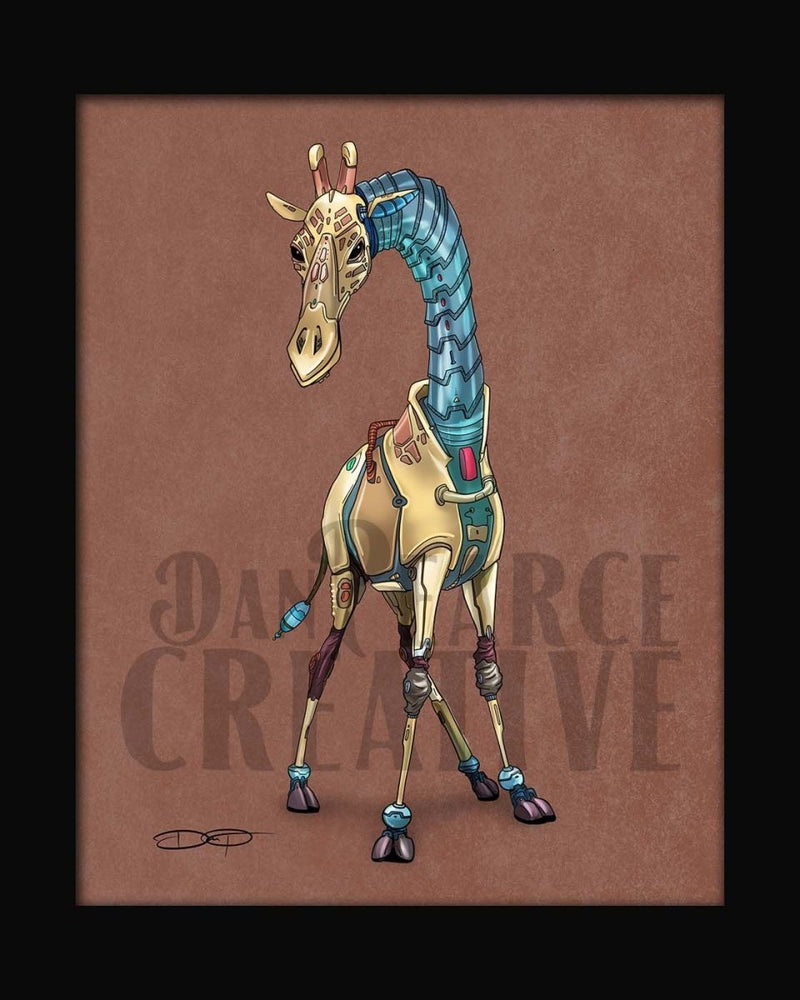 Giraffe Robot Fine Art Print - Dan Pearce Sticker Shop