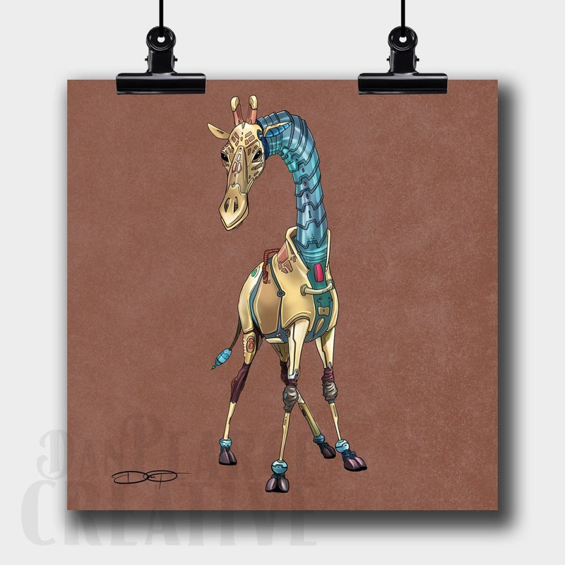 Giraffe Robot Fine Art Print - Dan Pearce Sticker Shop