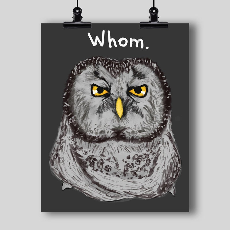 “Grammar Owl is Judging You” Art Print - Dan Pearce Sticker Shop