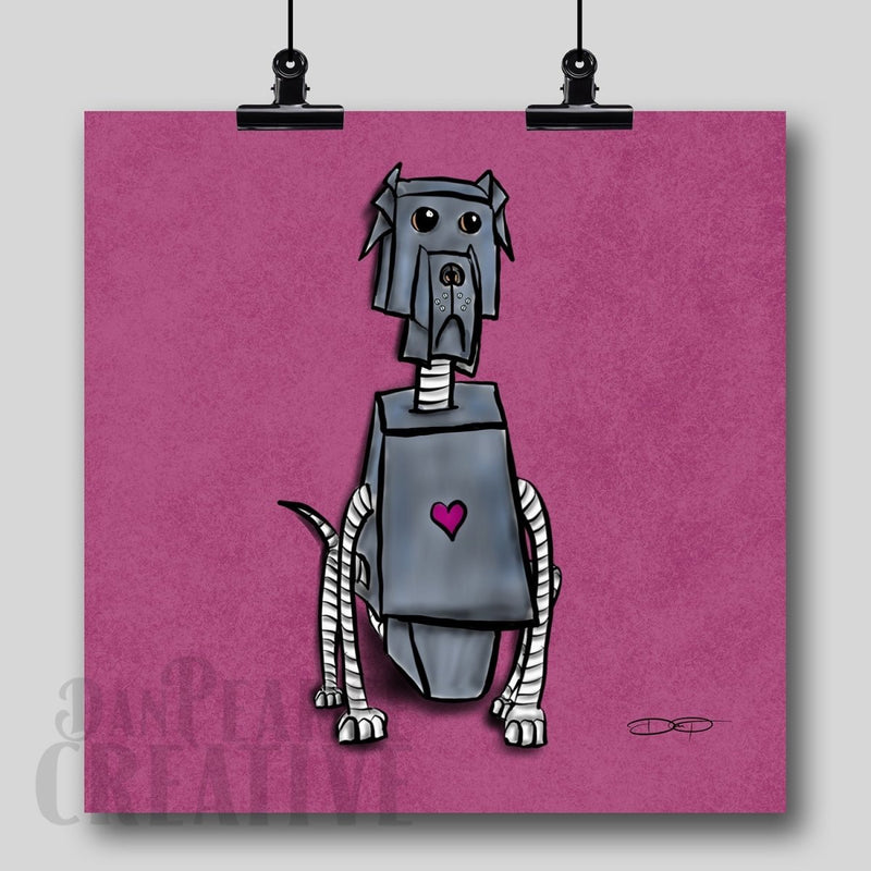 Great Dane Robot Dog Fine Art Print - Dan Pearce Sticker Shop