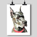 Great Dane Watercolor Fine Art Print - Dan Pearce Sticker Shop