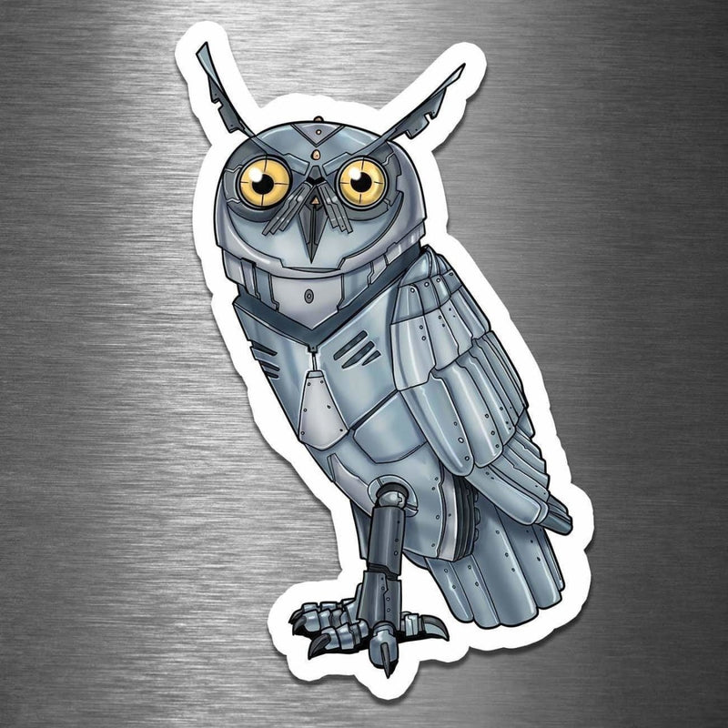 Great Horned Owl Robot - Vinyl Sticker - Dan Pearce Sticker Shop