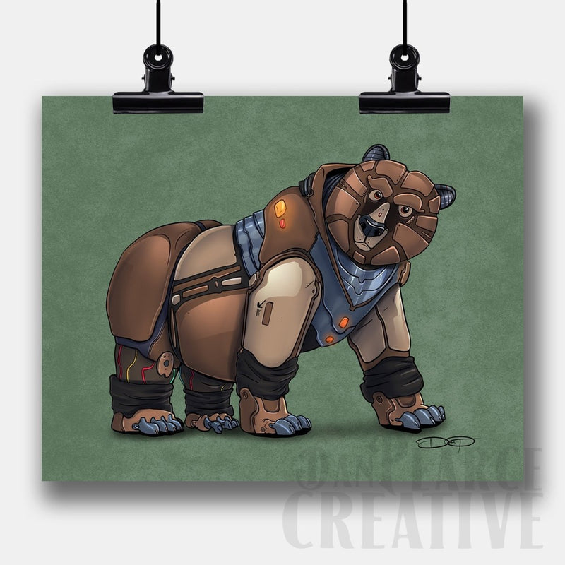 Grizzly Bear Robot Fine Art Print - Dan Pearce Sticker Shop
