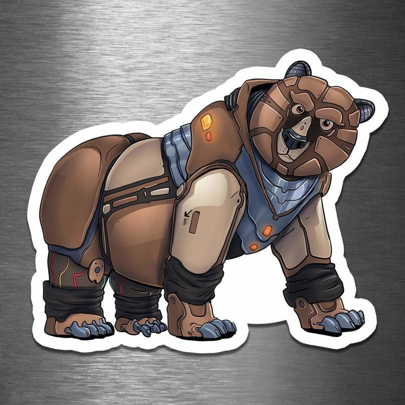 Grizzly Bear Robot - Vinyl Sticker - Dan Pearce Sticker Shop