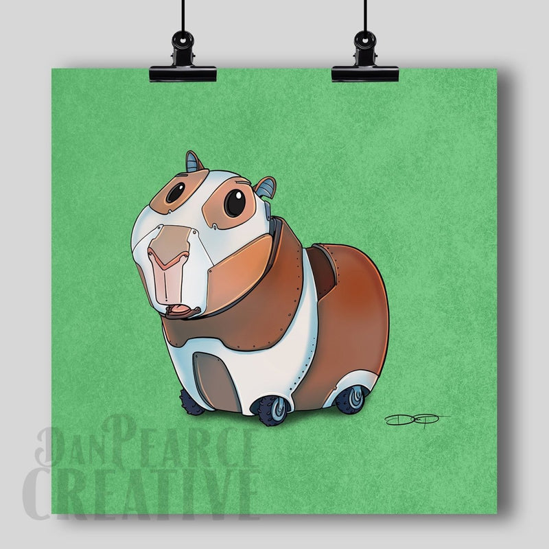 Guinea Pig Fine Art Print Created - Dan Pearce Sticker Shop