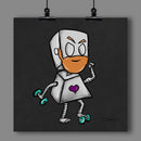 Gym Rat Adorable Robot Fine Art Print - Dan Pearce Sticker Shop