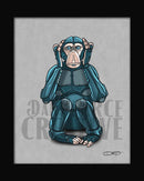"Hear No Evil" Monkey Robot Fine Art Print - Dan Pearce Sticker Shop