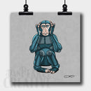 "Hear No Evil" Monkey Robot Fine Art Print - Dan Pearce Sticker Shop