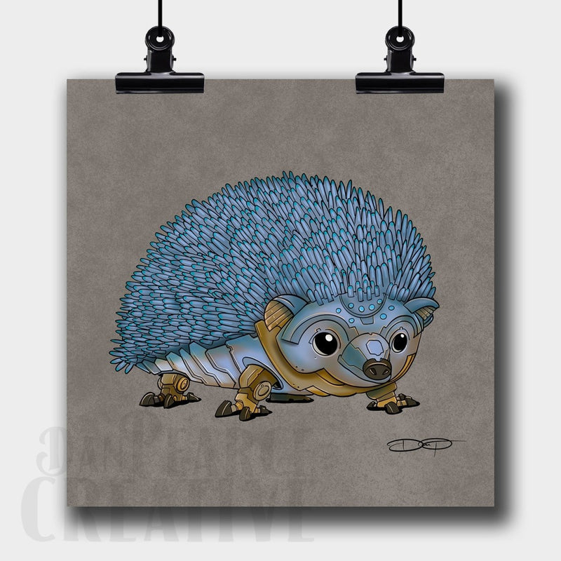 Hedgehog Robot Fine Art Print - Dan Pearce Sticker Shop