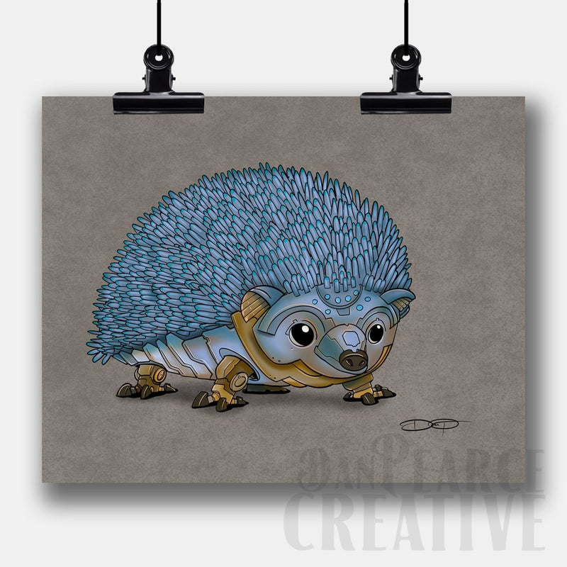 Hedgehog Robot Fine Art Print - Dan Pearce Sticker Shop