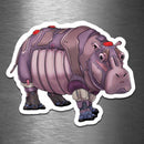 Hippo Robot - Vinyl Sticker - Dan Pearce Sticker Shop