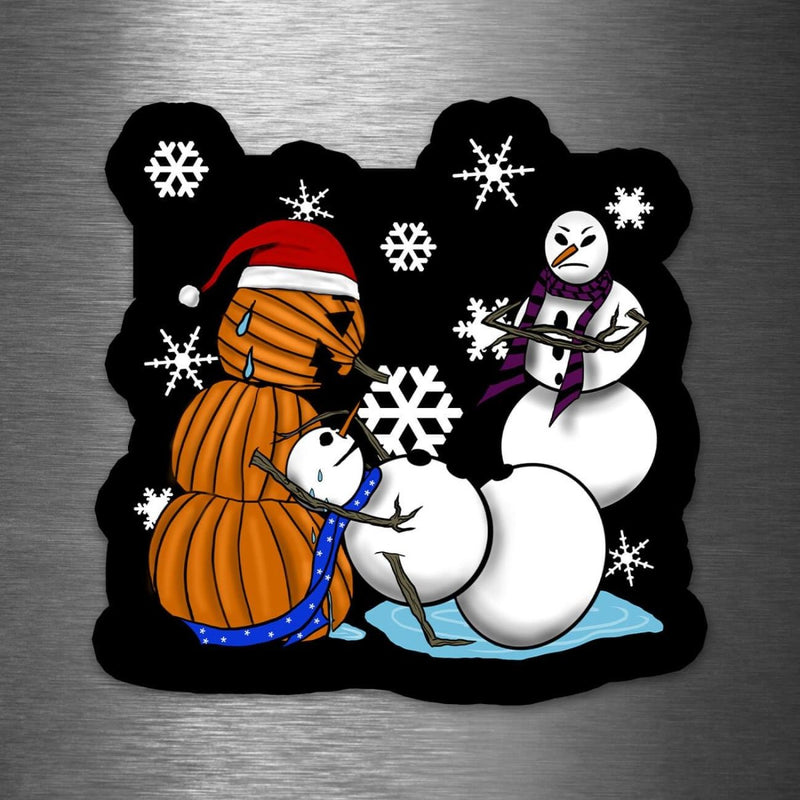 Holiday Drama The Snowmen and the Pumpkin Man - Vinyl Sticker - Dan Pearce Sticker Shop
