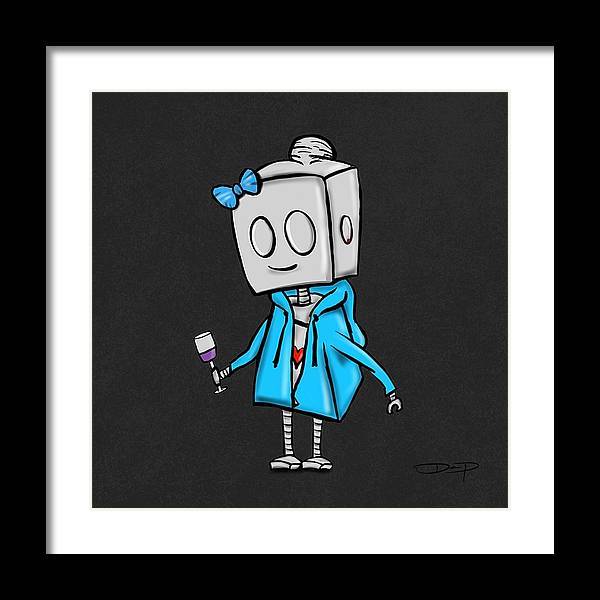 Hoodie & Wine Adorable Robot Fine Art Print - Dan Pearce Sticker Shop
