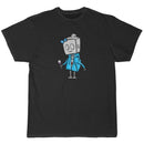 Hoodie & Wine Adorable Robot Premium Black T-Shirt - Dan Pearce Sticker Shop