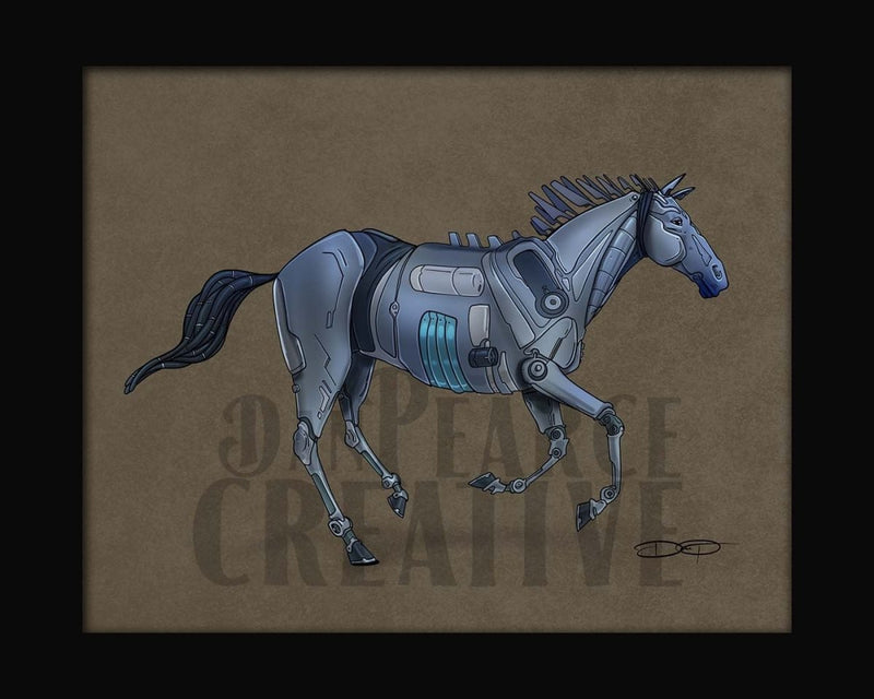 Horse Robot Fine Art Print - Dan Pearce Sticker Shop