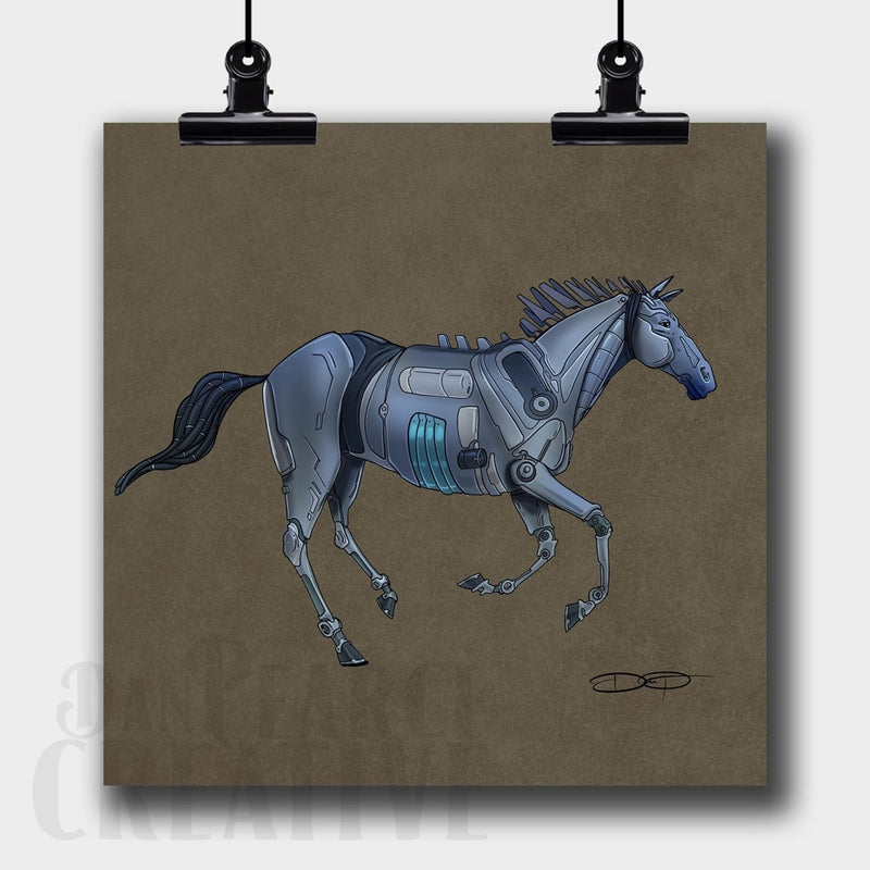 Horse Robot Fine Art Print - Dan Pearce Sticker Shop