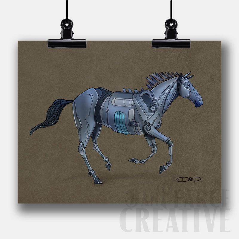 Horse Robot Fine Art Print - Dan Pearce Sticker Shop