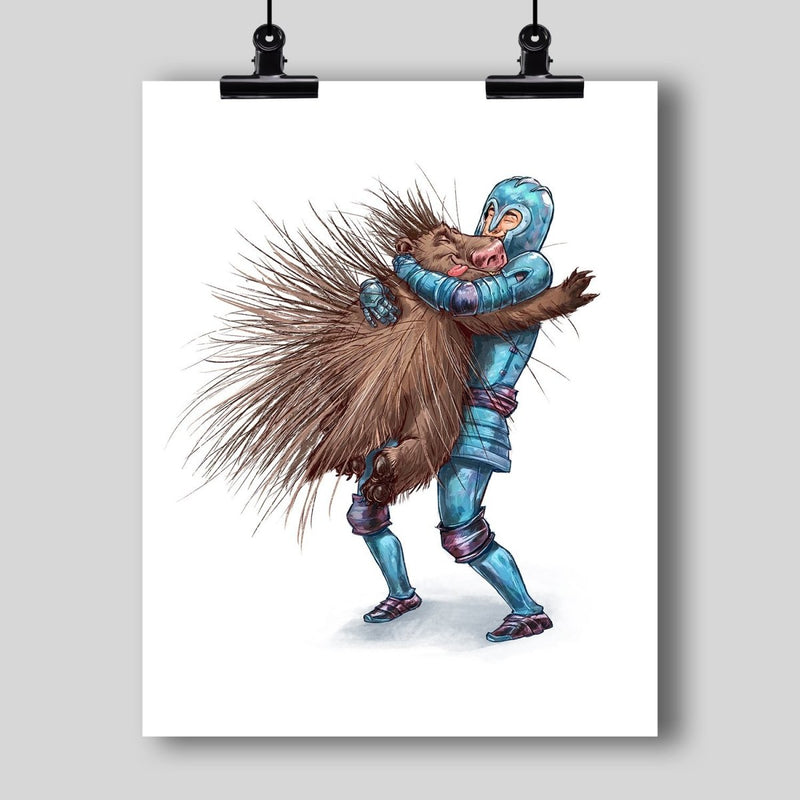 "How to Hug a Porcupine" Art Print