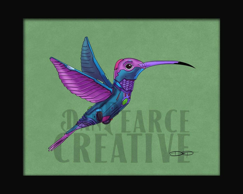 Hummingbird Robot Fine Art Print - Dan Pearce Sticker Shop