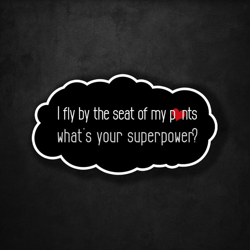 I Fly By the Seat of My Pants - What's Your Superpower? - Premium Sticker - Dan Pearce Sticker Shop