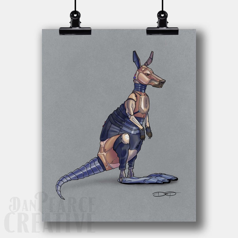 Kangaroo Robot Fine Art Print - Dan Pearce Sticker Shop