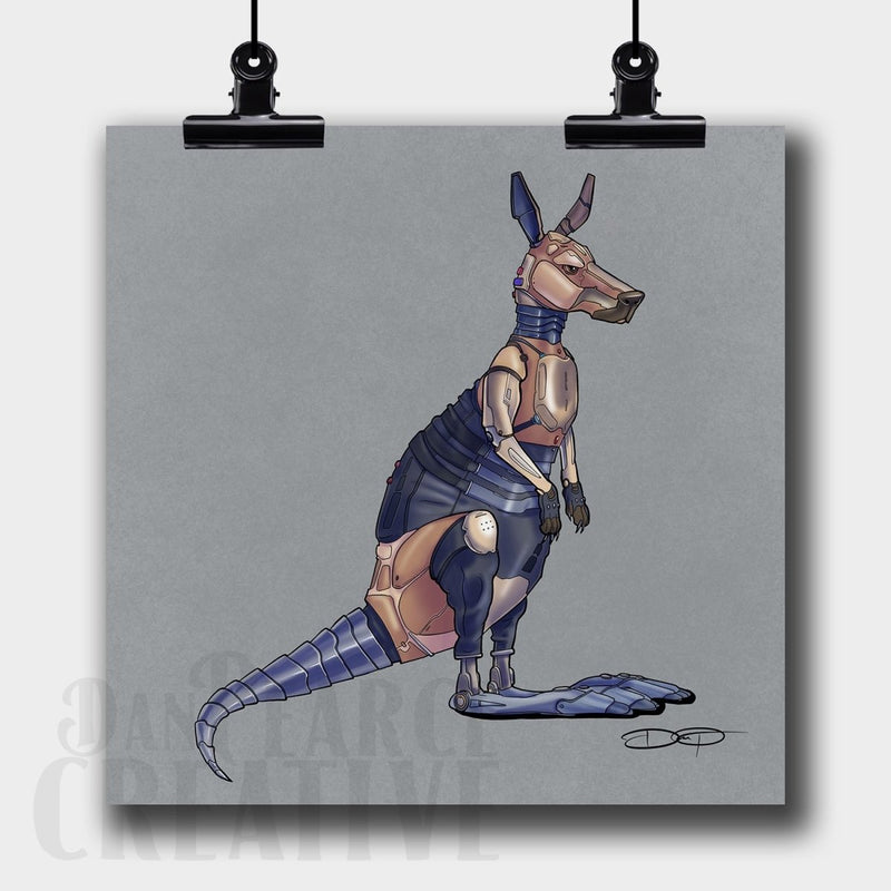 Kangaroo Robot Fine Art Print - Dan Pearce Sticker Shop