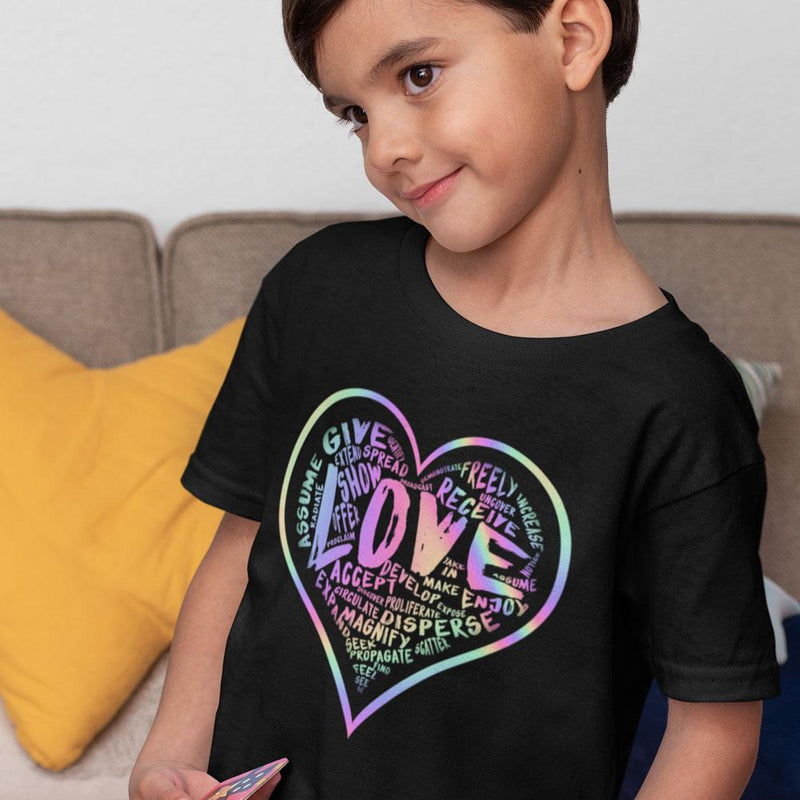 Kids Official “LOVE” Black T-Shirt (Hologram Version) - Dan Pearce Sticker Shop