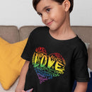 Kids Official “LOVE” Black T-Shirt (Original Rainbow Version) - Dan Pearce Sticker Shop