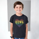 Kids Official “LOVE” Black T-Shirt (Original Rainbow Version) - Dan Pearce Sticker Shop