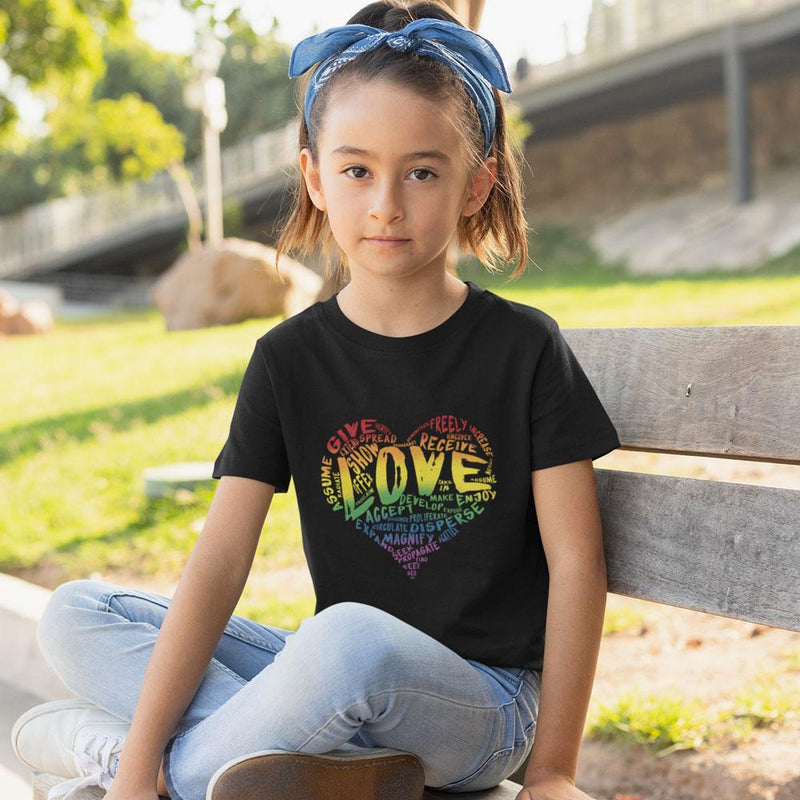 Kids Official “LOVE” Black T-Shirt (Original Rainbow Version) - Dan Pearce Sticker Shop